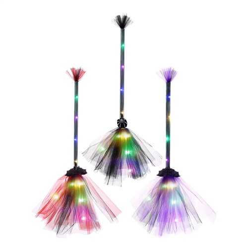 Witch broom with led light - led,