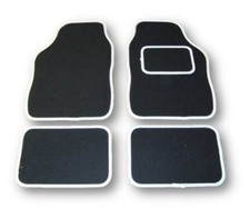 PROTON SATRIA (2000-2003) UNIVERSAL Car Floor Mats Black & White Trim