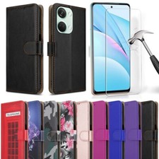 For OnePlus Nord 3 5G Case, Slim Leather Wallet Flip Phone Cover + Screen Glass