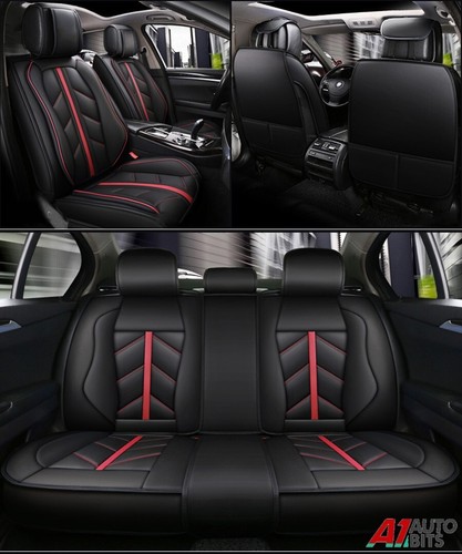 Black sporty leather car - black, pu