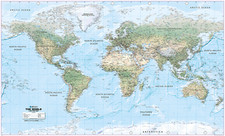 Large World Physical Wall Map