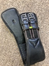 Rhinegold 28" black leather elasticated padded dressage girth (used)