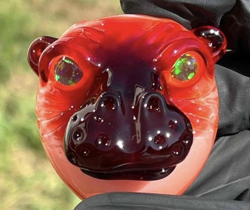 Crux glass hippo pendant - pendant,