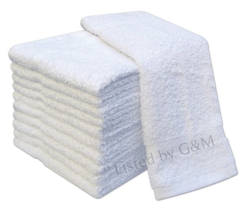 White 100 cotton face cloths - white,