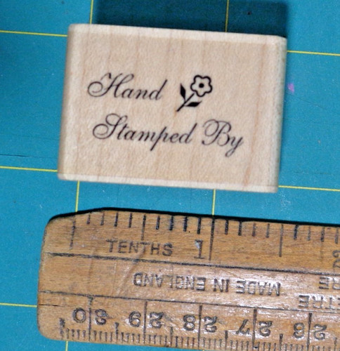 Hand stamped rubber - stamped,