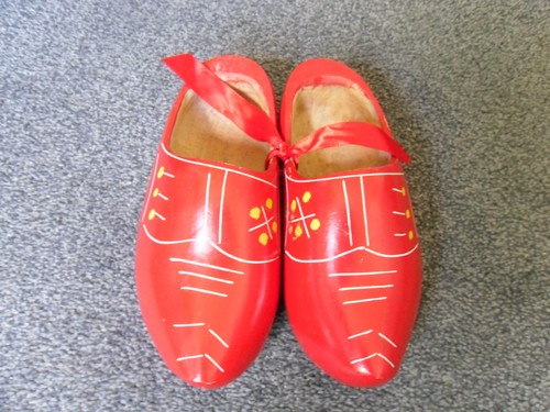 Red wooden clogs half price - red,