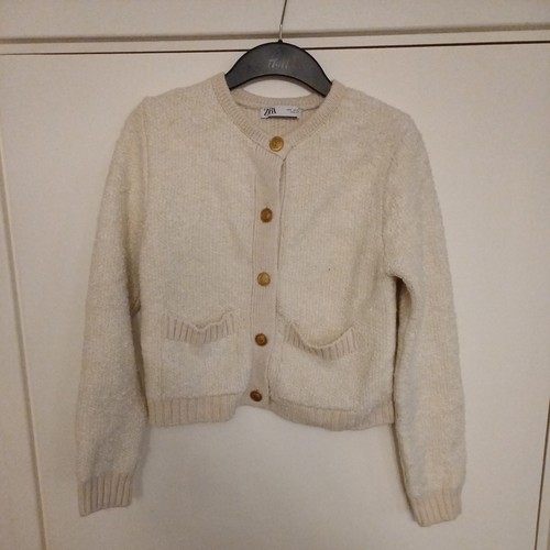 Zara boucle knit cardigan ecru - boucle,