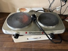 Russell Hobbs Mini Hob Twin Hot Plate Stainless Steel Electric Portable Cooker