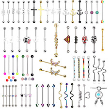 Surgical Steel Scaffold Industrial Piercing Barbell Earring Bars 14g