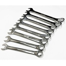8 Combination Metric Jumbo Spanners 20 - 32mm. 8 Large CRV Spanners one set