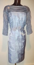 Zeila Donna blue jacquard/mesh beaded Mother of the Bride dress size 18
