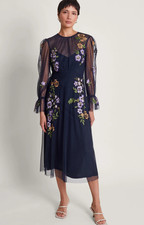 Monsoon Womens Phoebe Embellished Tea Dress RRP £150