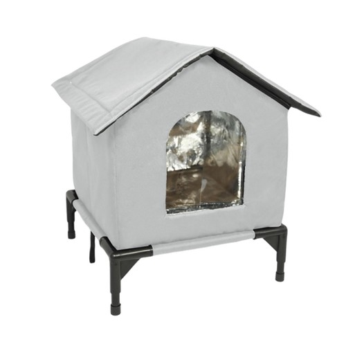 Insulated cat house with - house,