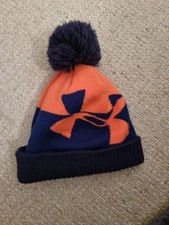 Under Armour Junior Golf Woolley Hat Size Small Orange/ Navy VGC