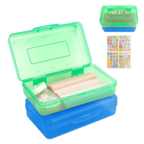Plastic pencil box large with - plastic,