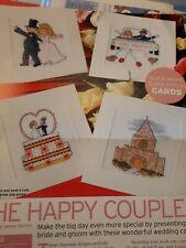 Jenny Barton’s 4 Wedding Cards cross stitch chart only / C3