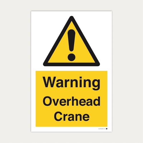 Warning overhead crane - sign, |