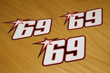 Nicky Hayden No69 race Numbers (set of 3) - Medium Sized