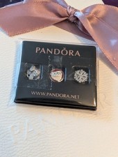 Genuine Pandora Silver Christmas Petite Floating Locket Charms x 3 S925 ALE