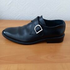 John Carter Vero Cuoio  Men's Black Leather Buckle Strap Shoes Size 7.5 Eur 41