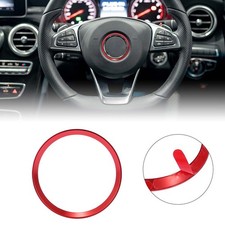 Red Car Steering Wheel Badge Ring Trim Cover Fit For Mercedes Benz C Class W205