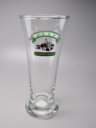 Harbin beer glass half - beer,