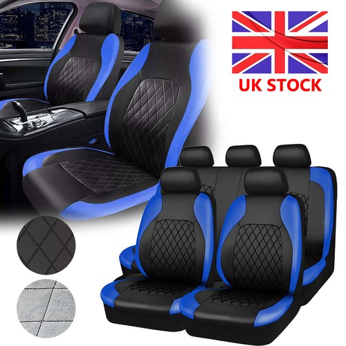 Black blue car seat covers - car,