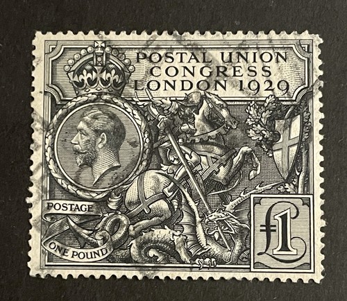 Sg438 kgv black stamp - kgv, £1