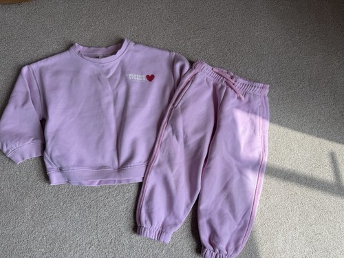 Zara girls pink tracksuit set