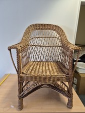 Wicker Cane Bamboo Vintage Chair Retro Tiki Boho