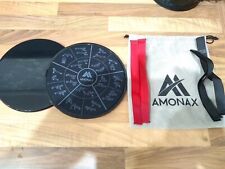 Amonax Core Sliders, Double Sided Gliding Discs with Straps. Ab Gliders for Core