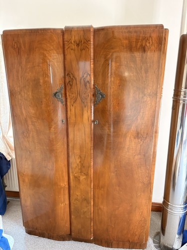 Vintage walnut wardrobe - vintage,