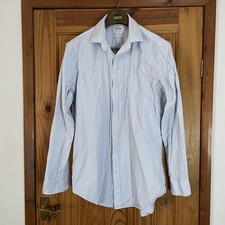 TM Lewin Long Sleeve Fitted 2 Fold Cotton Check Shirt Blue Size 17 Collar BNWOT✅