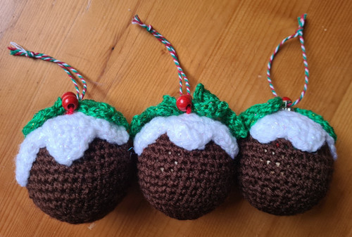 Hand crochet christmas - hand, baubles