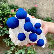 2LB Natural meteorite spheres and coexisting mineral samples with white crystal