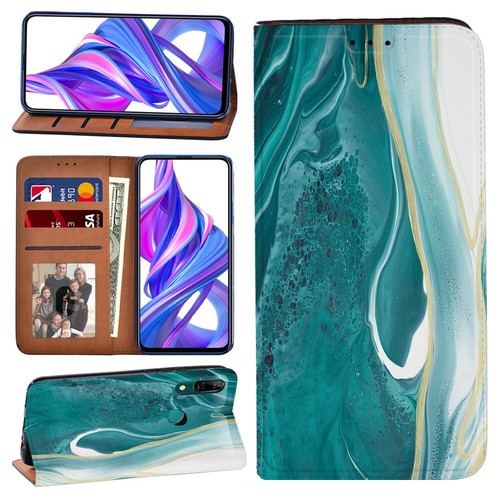 Leather flip wallet - leather, stand
