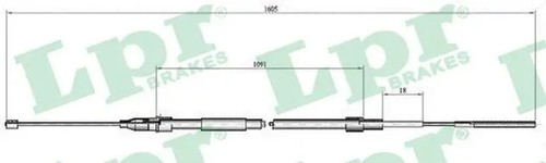 Handbrake cable drum brake - cable,