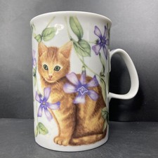 Johnson Brothers Ginger Cat and Periwinkle flowers fine china mug 