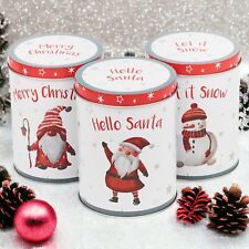 Christmas Santa Jars Storage Tin Container Canisters Tea Coffee Cookie Biscuit