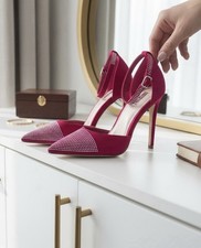 Linzi Pink Diamante Heels UK