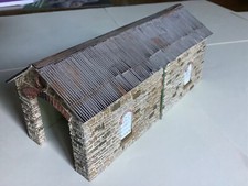 Scratch built extended 009 narrow gauge engine shed to fit Double Fairlie loco