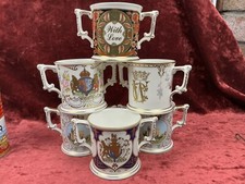 A Selection Of 5 Royal Crown Derby Limited Edition Loving Cups. Excellent. 