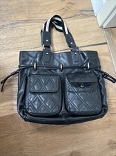 Women's Bally Tote Bag Shoulder  Leather Black/White VGC