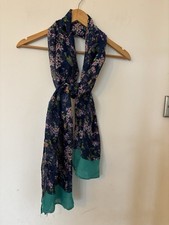 Ladies Navy Blue Scarf Floral