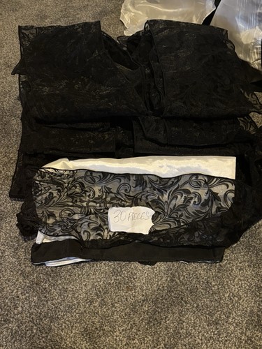 Black sheer lace patterned - sheer,, &
