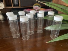 New Old Stock Glass Vial Bottles With Plastic Screw Lid X 10