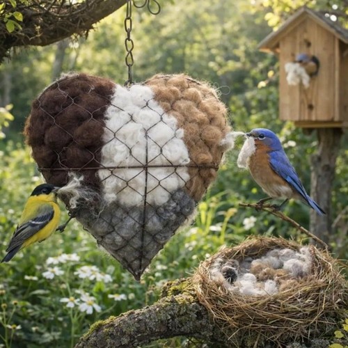 Heart shape birds nests holder - heart,