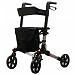 Deluxe Fold Flat Rollator Four Wheel Walker Height Adjustable