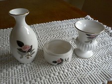 Wedgwood Hathaway Rose bone china small urn vase, stem vase & pot (no lid)