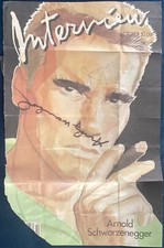 Andy Warhol and James Noble signed magazine page of Arnold Schwarzenegger